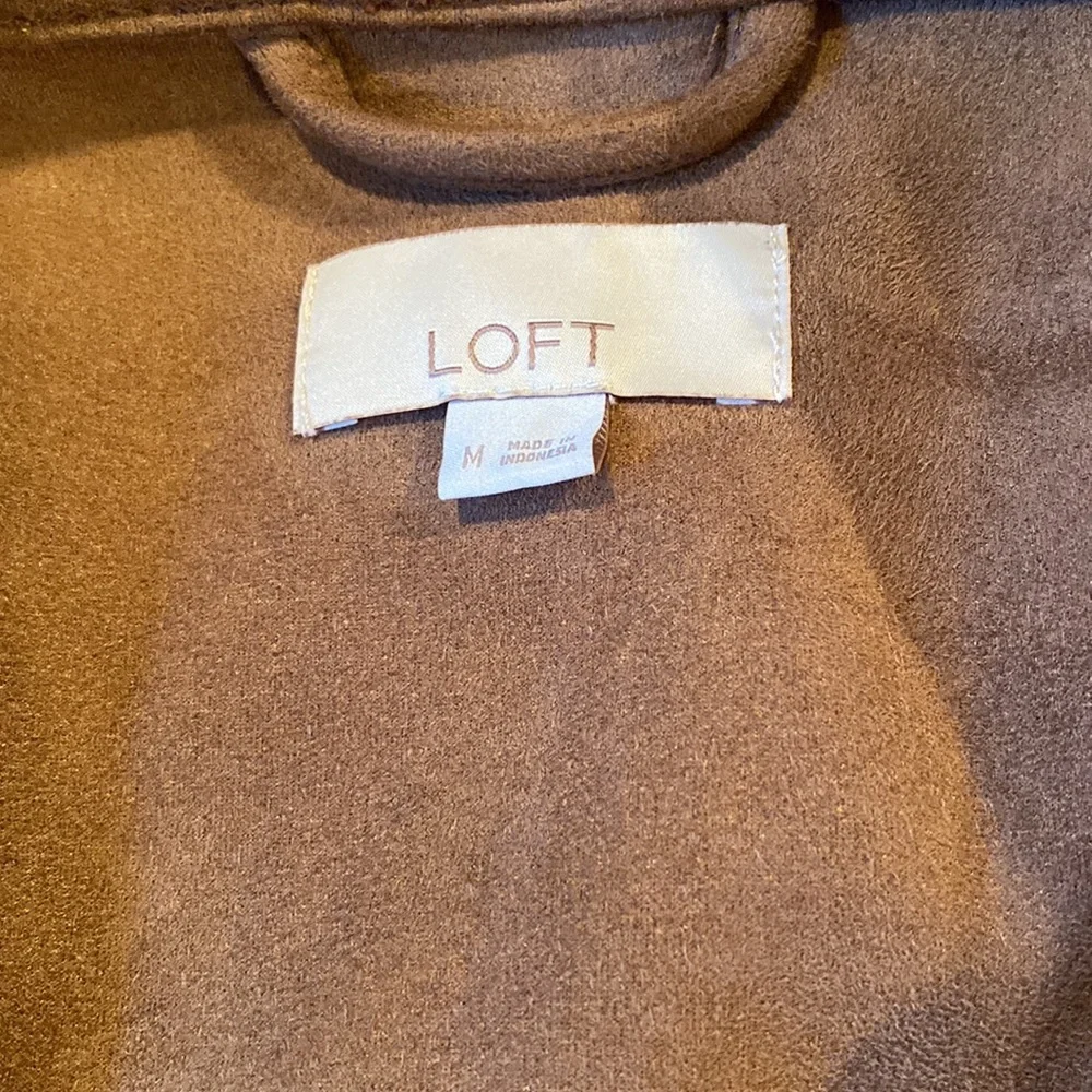 LOFT faux suede shirt jacket M - Picture 5 of 6